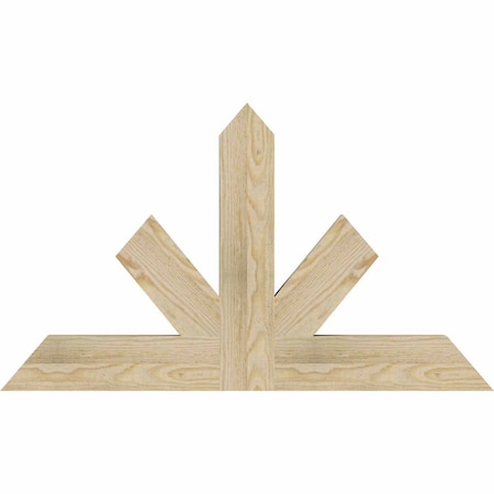 Ekena Millwork Saratoga Rough Sawn Timber Gable Bracket, Douglas Fir, 36"W x 21"H x 2"D x 4"F, 14/12 Pitch GBW036X21X0204SAR00RDF